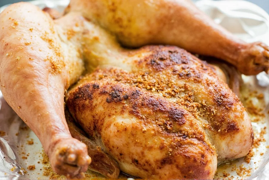 Close-up of a homemade dry chicken rub mixture