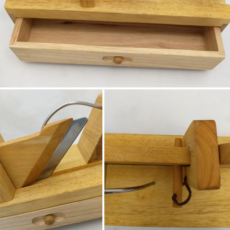 Sausage& Chorizo& Salami Guillotine Slicer With Stainless Steel And Wooden Blade With Safety