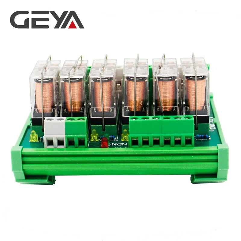 Geya 2ng2r 6 Channel Relay Board Electronic Dpdt Plc 12v 24v Ac Dc