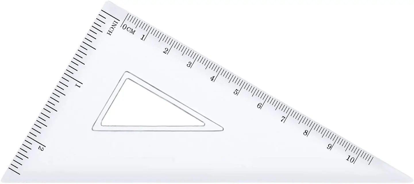 GEOMETRY SET ~ PROTRACTOR TRIANGLES RULER ~ 4 PIECES 