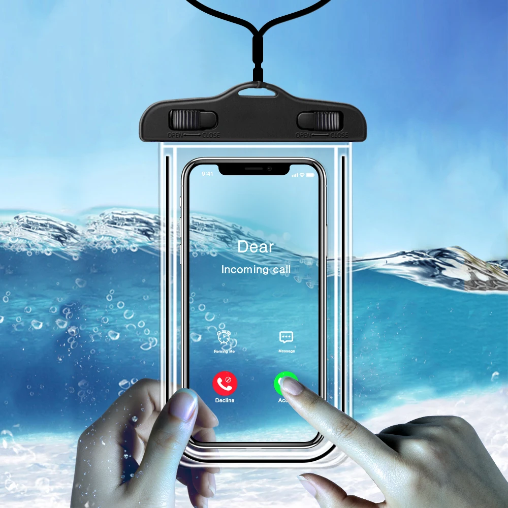 

IP68 Waterproof Case for IPhone 12 XS Max XR X 8 7 6 Plus Poco X3 Samsung S10 Cover Water Proof Bag Mobile Phone Pouch Protector