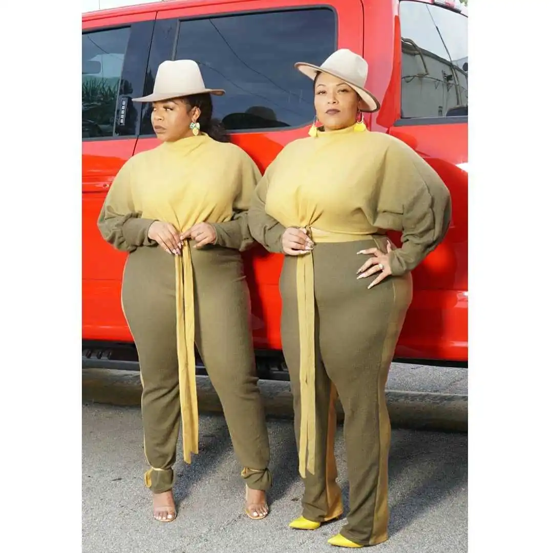 

CY0112 2021 Fall new arrivals fashion women sets two piece casual women outfit bodycon sexy plus size two piece pants set