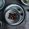 Japan Style Active Blue Glaze Plates Ceramic Dinner Set dinnerware Porcelain Dessert Plate Steak Salad Snack Tableware