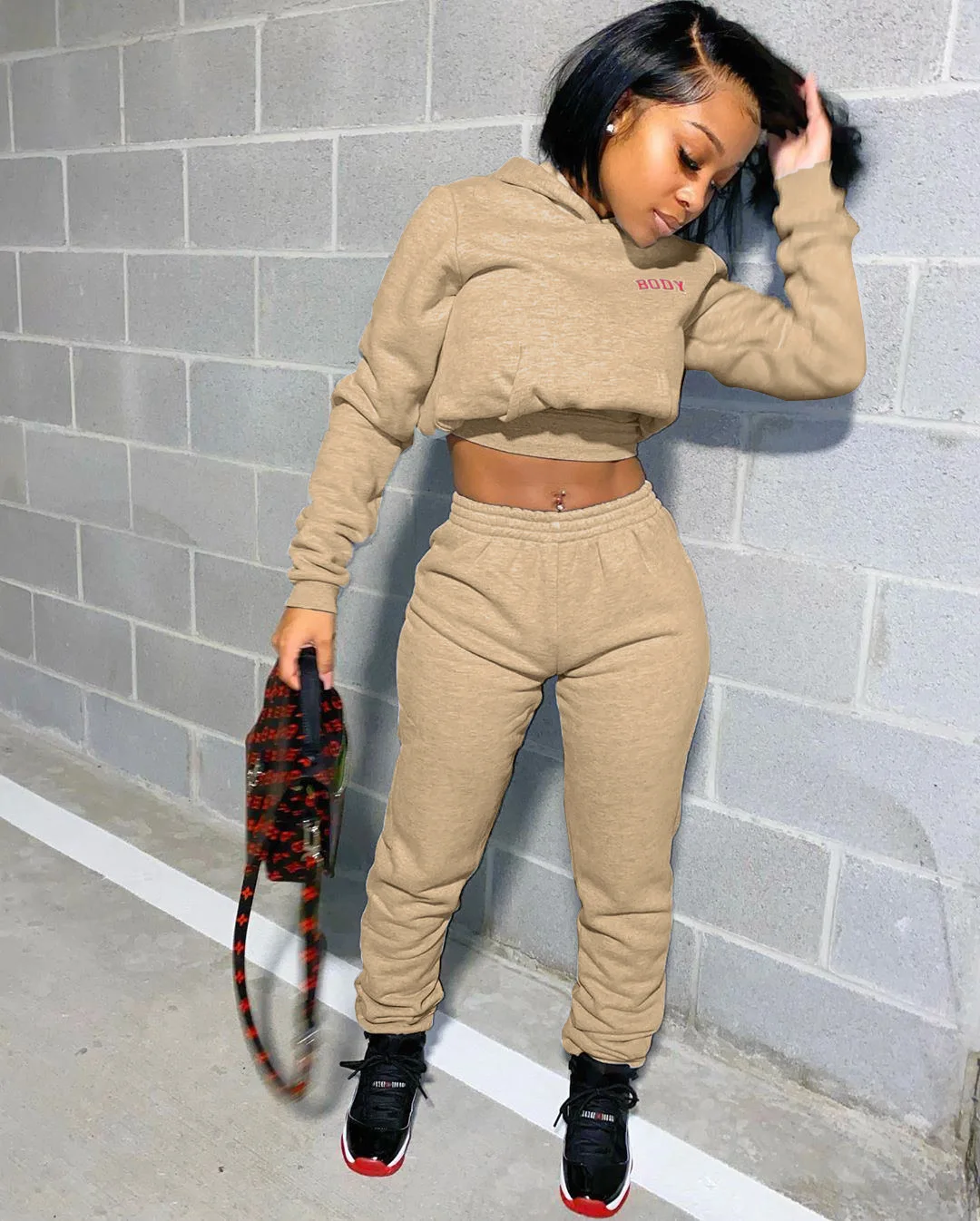 

2 Piece Crop Top Two Piece Pants Set for Women Fall Two Pieces Womens Joggers Tracksuit Set Sweatsuit Set