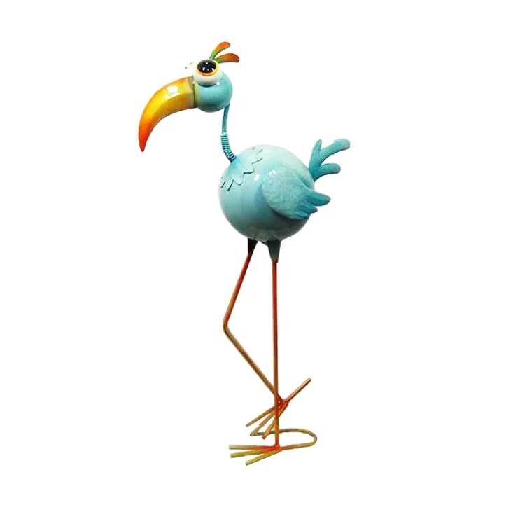 

Eco-friendly materials wholesale iron bird garden decor flamingo