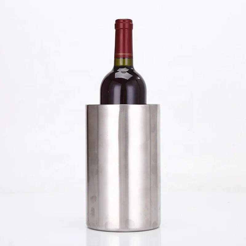 

Custom Stainless Steel Double Wall Insulated Champagne Ice Bucket Chiller Bucket wine bottle cooler, Picture shows