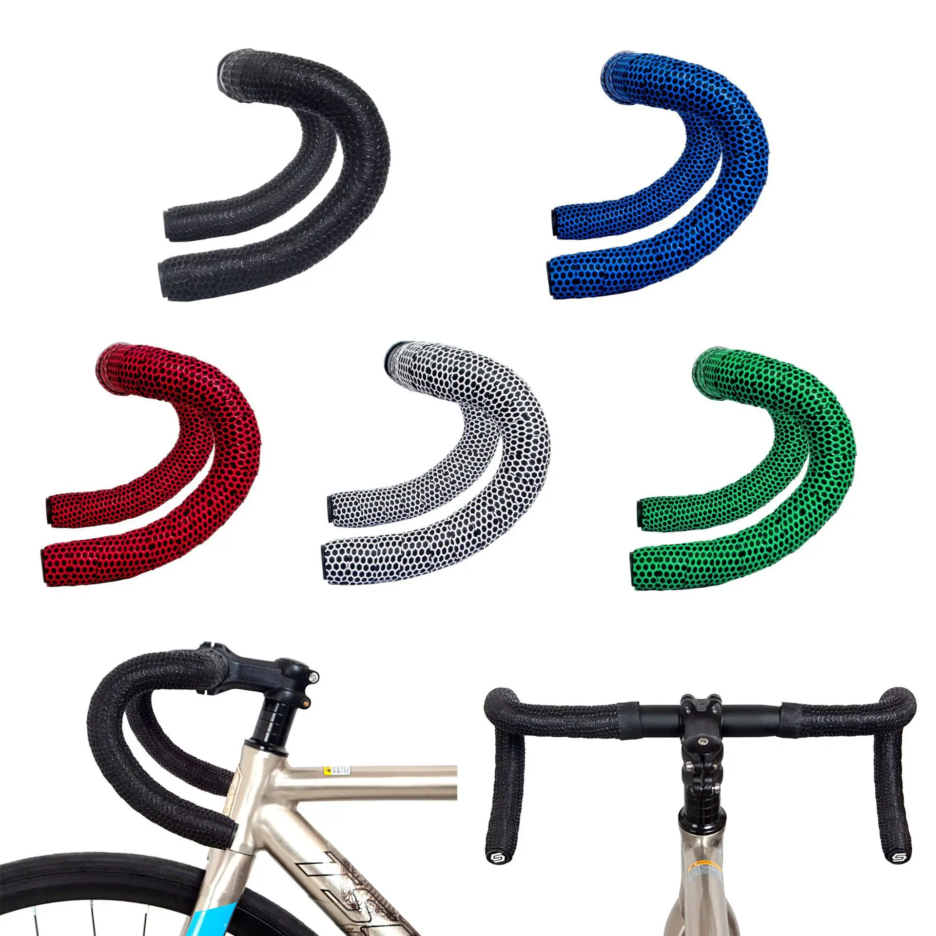 

Road Bike Handlebar Tapes Professional Soft Cycling Wrap Straps Non-slip Comfortable Balance Bicycle Handle Bar Tape End Plugs