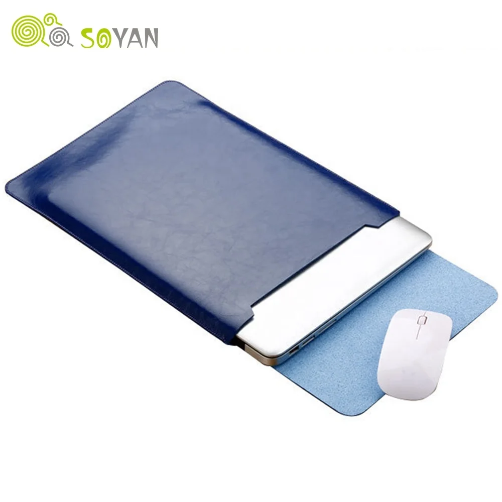 

Soyan Microfiber PU leather Sleeve Protector bags For Macbook Air Pro Retina13 12 15 16 laptop Cover For Mac book 13.3 inch