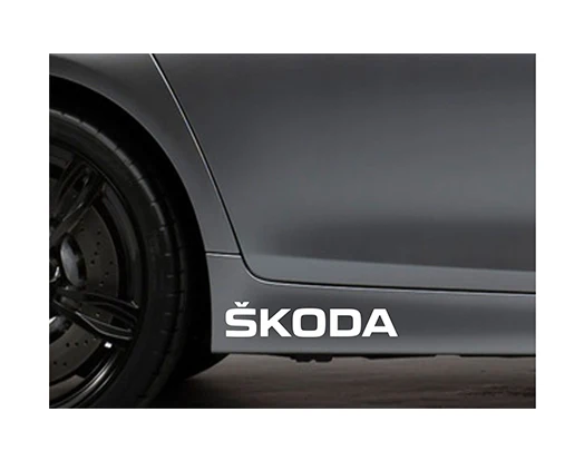 

2 Pcs/Pair 2x Side Skirt Stickers fits Skoda Octavia Fabia Sticker Bodywork Car Decal VK90, 12 colors