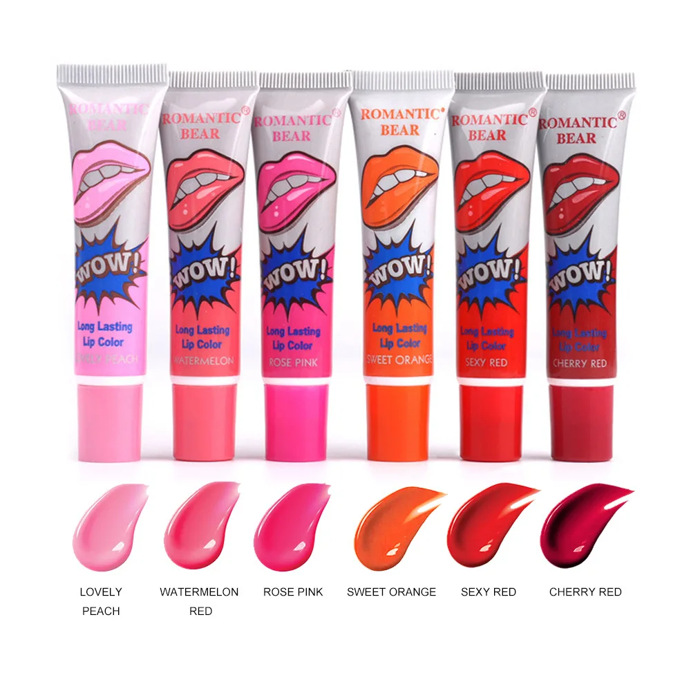 

Amazing Peel Off Liquid Lipstick Waterproof Long Lasting Lip Gloss Lint Mask Makeup Tattoo Lipgloss Lipsticks Cosmetic 6 Colors