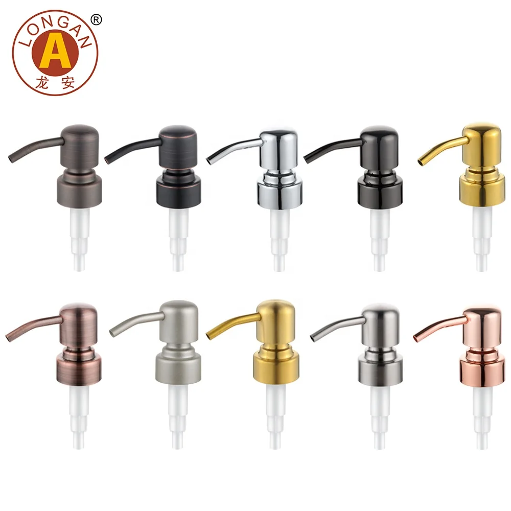 Custom Colorful Plastic Black Pump Packaging Bottles 28mm Metal Lotion Pump Collar Hand Soap Dispenser Bottle Pump Soap Bottle