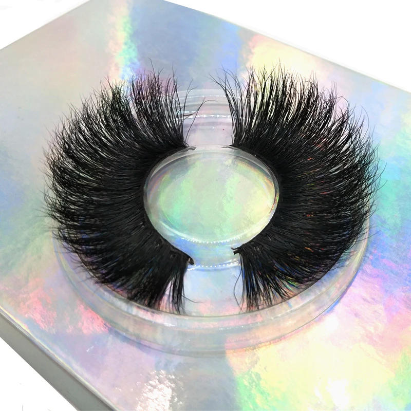 Wholesale fluffy 25mm 3d mink eyelashes vendor with custom logo