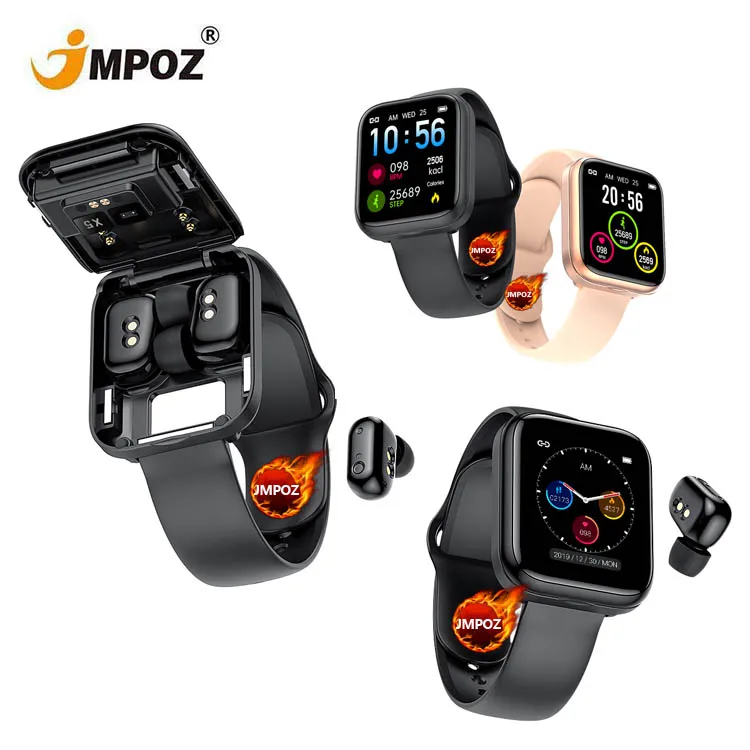 

IP67 1.54 inch Smart watch X5 smart bracelet dual earphone music control information reminder ECG wristwatch 2 in 1 smart watch