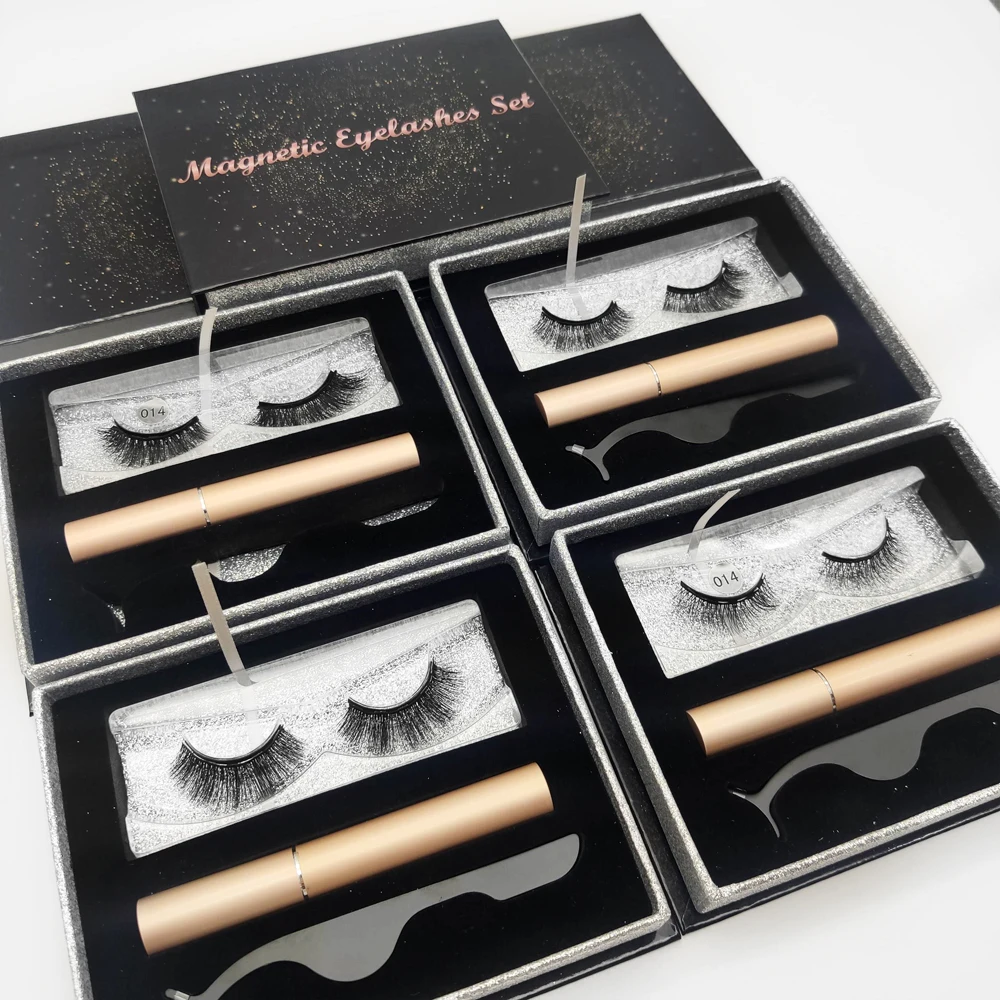 

5 magnets powerful silk strip false eye lashes 1 pairs magnetic eyeliner +1 magnetic eyelashes+1Tweezers
