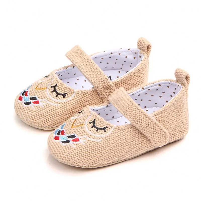 

Factory Wholesale new fashion high quality first steps animal cute autumn 0-1 years baby girls shoes, Apricot/white