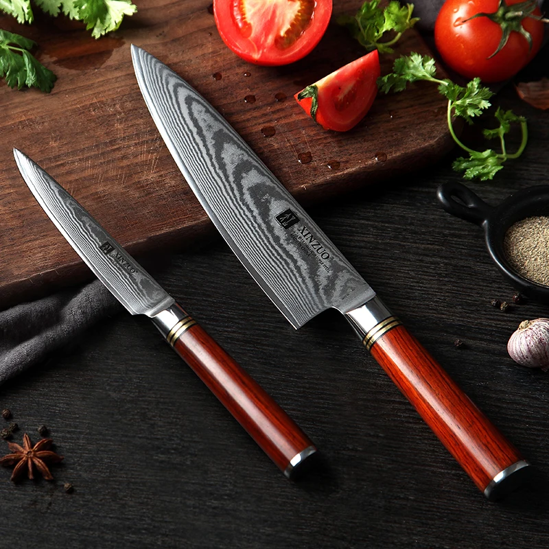 

2 pcs high-end Japanese damascus steel kitchen knife set