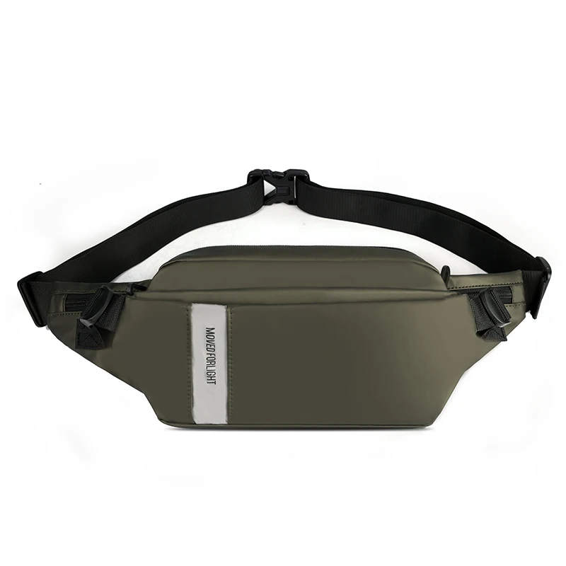

Custom waterproof fashion male teenagers urban daily belt pack reflective bum bag men business causal waist bag