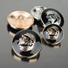 gold rim black color round shank sewing wing pattern zinc alloy garment button