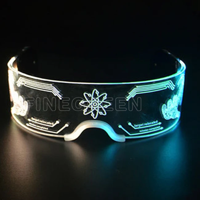 

New Fashion Futuristic Luminous Dance Party Holiday Celebrity Led Light Up Glasses Glowing Light Glasses Cyberpunk Led Glasses