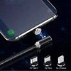 High Performance 2.4A Multi Colors Flexible L Shape 3 Heads Micro Type C Strong Magnetic Charging USB Cable