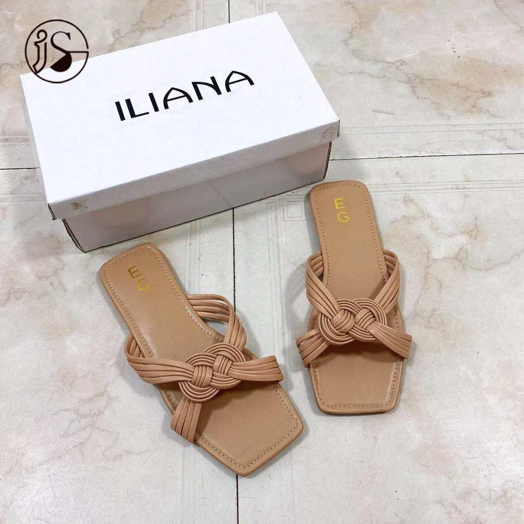 

Custom colorful women sandals 2021 fancy weave indoor slippers fashion trend height increasing ladies footwear, Picture