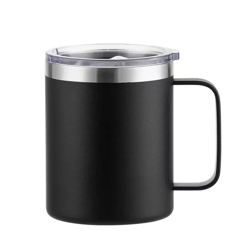 

12 OZ Sublimation Custom Double Wall Vacuum Insulated Stainless Steel Travel Coffee Mug with Handle and Lid