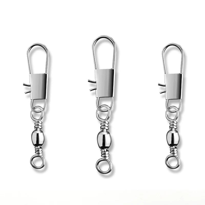 

High quality wholesale Fishing Snap Swivel Stainless Steel Snap Swivel Rolling Swivels 1#, White/black
