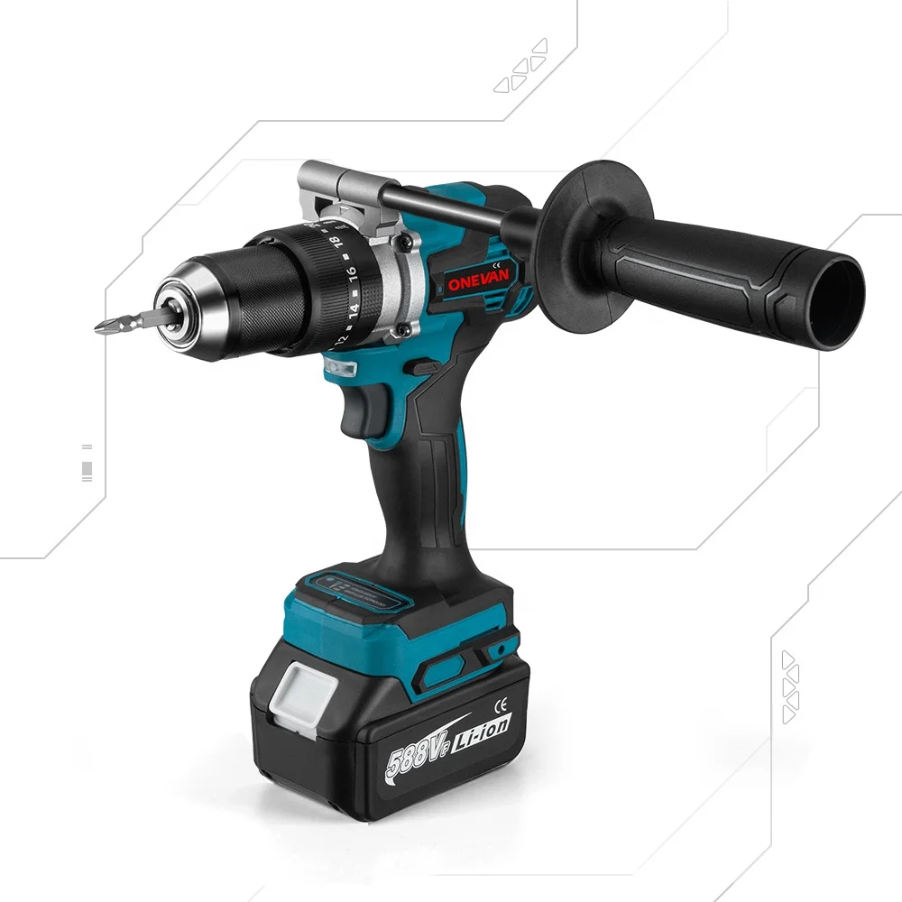 

1500W Brushless Electric Impact Drill 20+3 Torque 3In1 Electric Screwdriver Hammer Drill Power Tools For Makita 18V Battery
