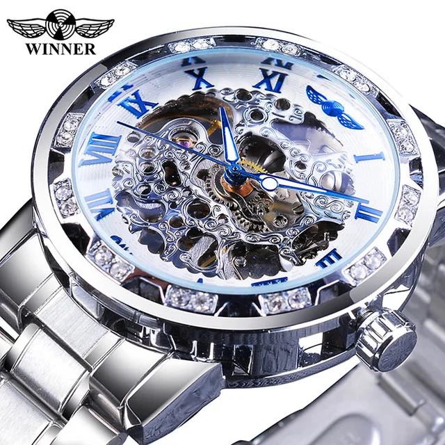 

Winner T-Winner Watch Men's Fashion Classic Popular Hollow Rhinestone Mechanical Wristwatches Men Watch Dropshipping Stock Reloj, 15-colors