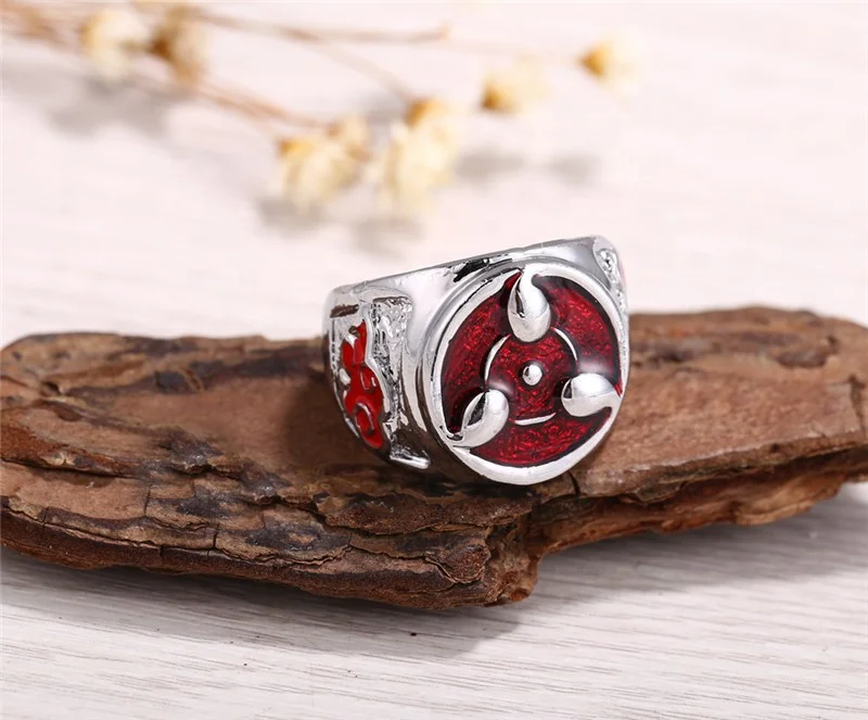 

2021anime naruto Sasuke Uchiha akatsuki rings jewelry Uchiha Itachi mens Syaringan rings