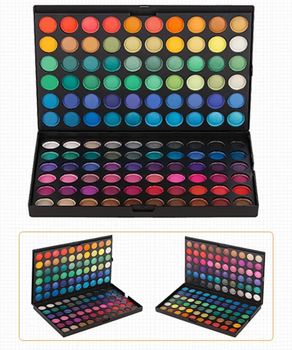

120 colors colorful pearlescent matte metallic eyeshadow palette low MOQ private label eyeshadow