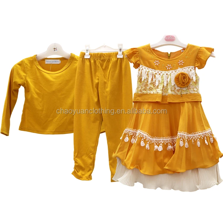 

China Online Shopping Malaysia Body suit Baby Kids flower lace dress set Little Girl Clothing Sets, As pictures/various colors available