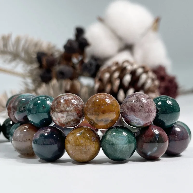 Natural Round Loose Beads  For Jewelry Making  Bracelet Necklace Ocean Agate Beaded