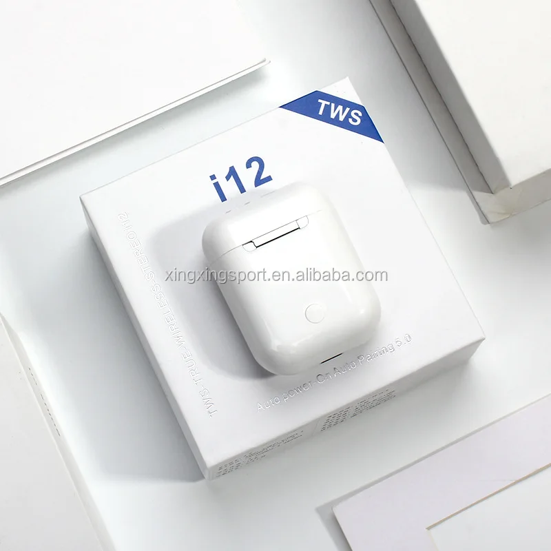 

wholesale price i12 TWS wireless earphone & headphone i 12 in ear for mobile phones with charging case i12, Customized