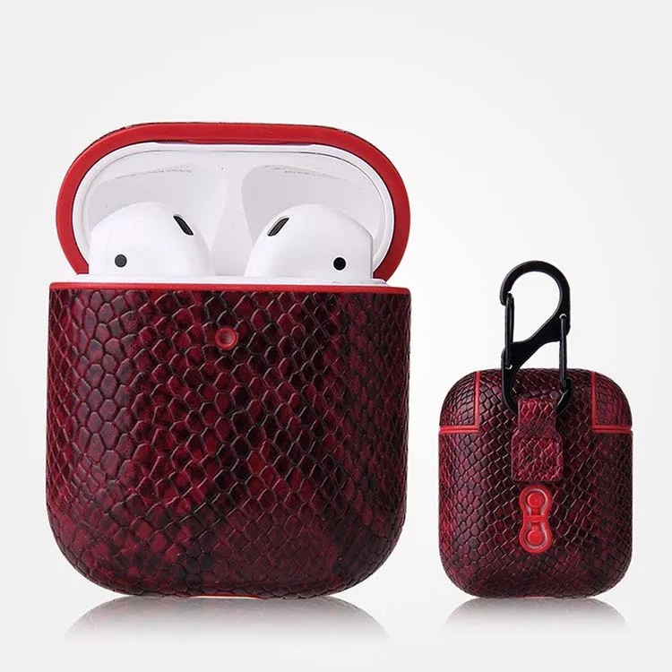 

Snake Leather Case For Airpods Pro Ear phone Leather 1st 2nd Cute cover protective charging box for Airpods Airpod case