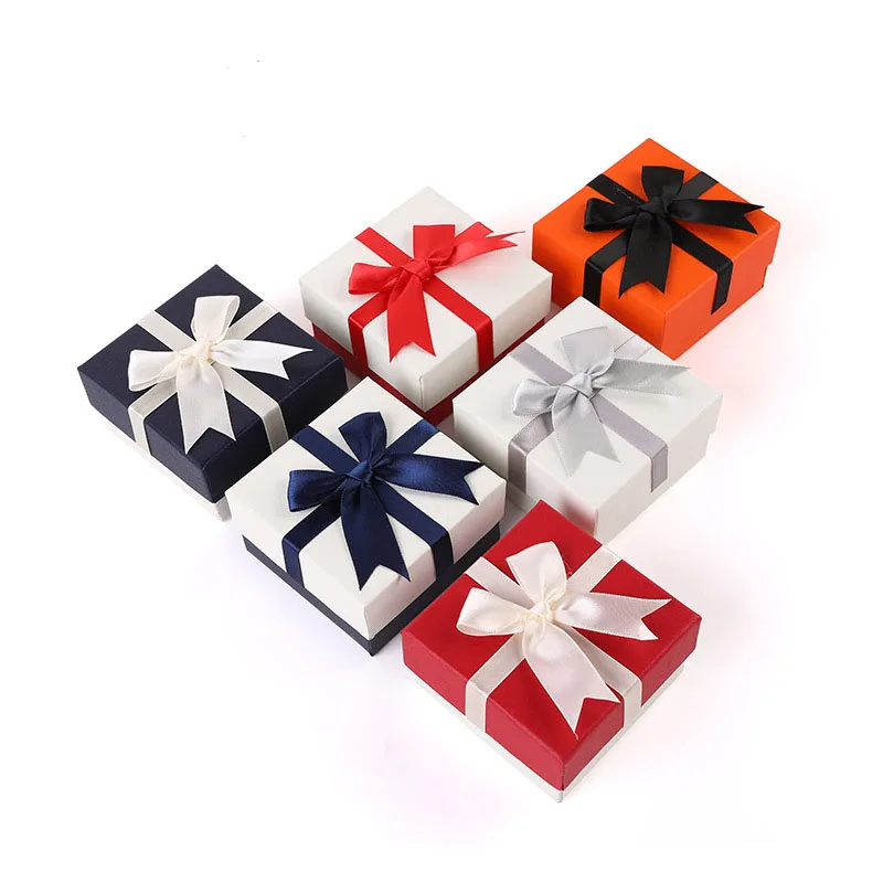 

Fashion Six-color bow jewelry box Necklace earrings jewelry box gift Jewelry storage box for festival
