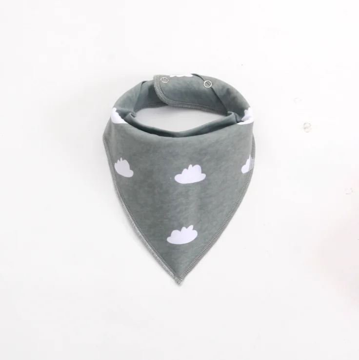 

White cloud pattern gray fashion color fiber nature cotton cloth baby bib