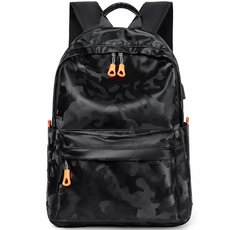 

B&M Print Anti Theft Outdoor Sports Bag Teenager Book Backpack USB Charger Men Travel Waterproof Laptop School Backpacks Bag, Black ,grey
