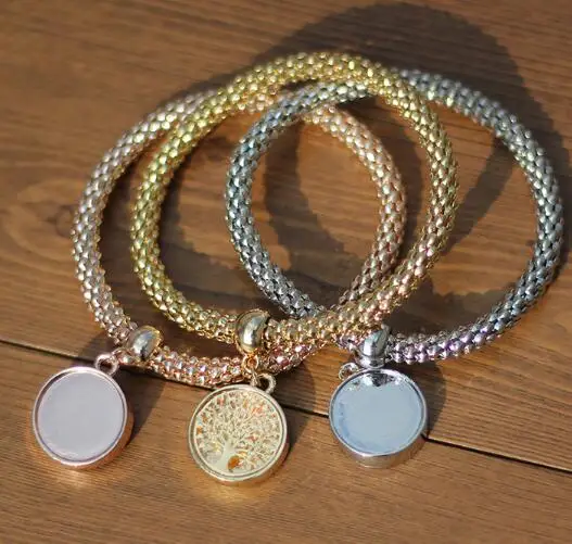 

braided sublimation blank snap button hand chain/bracelet with alu insert