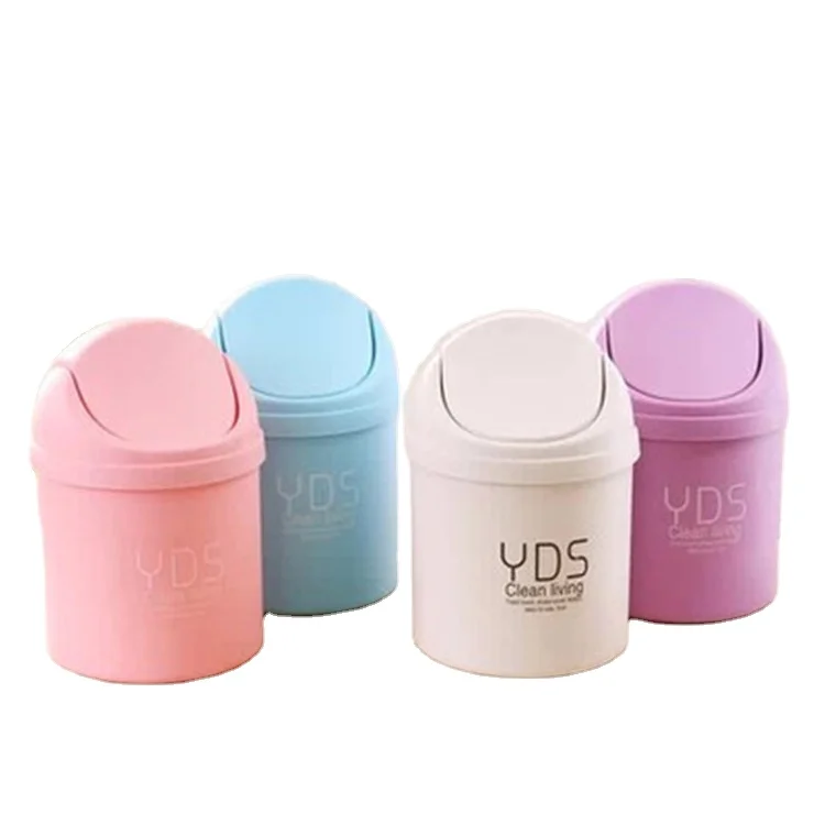 

Creative mini desktop trash can covered trash can livingroom debris storage rubbish bucket