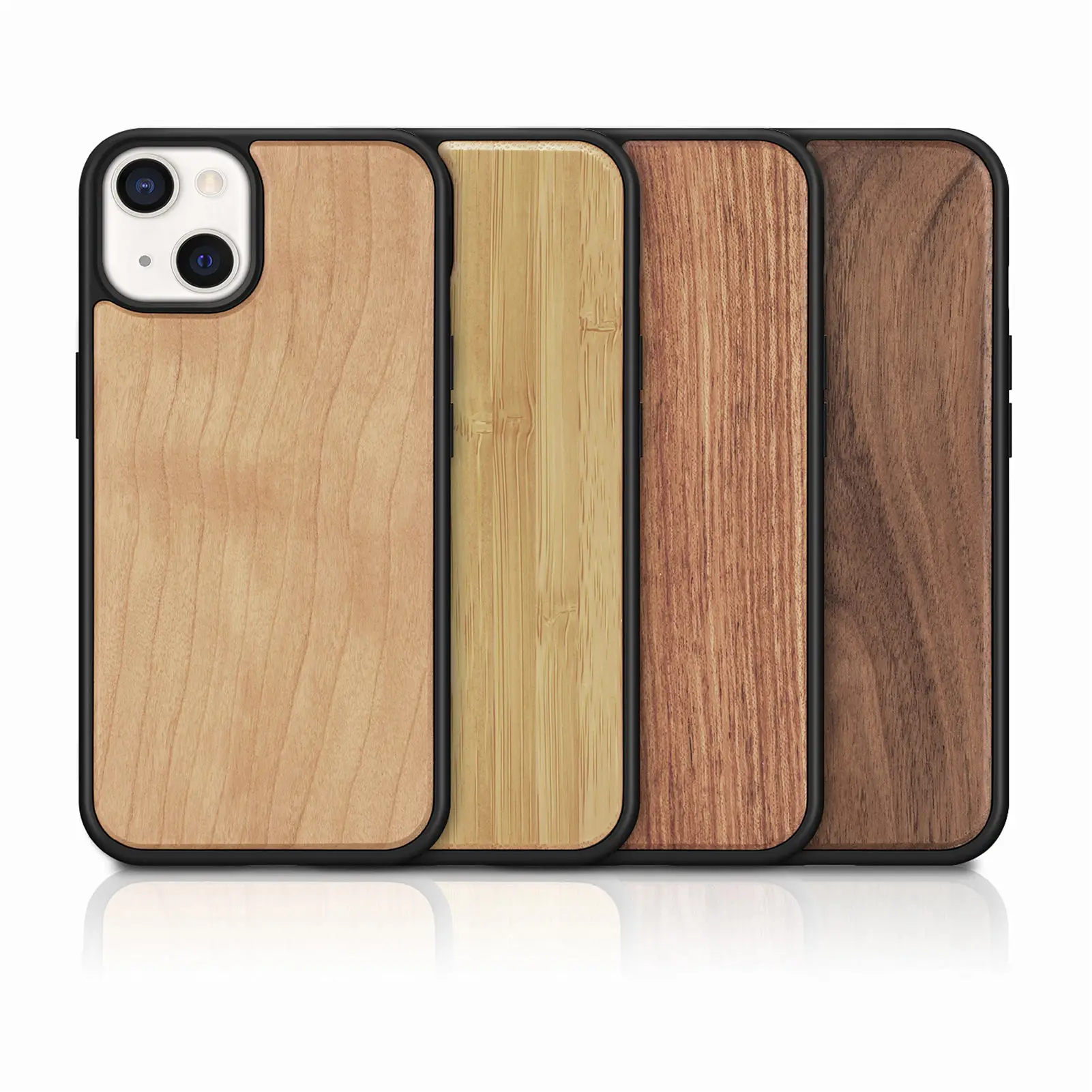 

Real Wood Wooden Friendly Hard Handphone Mobilephone Wood Cover Phone Case Shell For iPhone 13 mini 13 Pro Max Mobile Phone Case