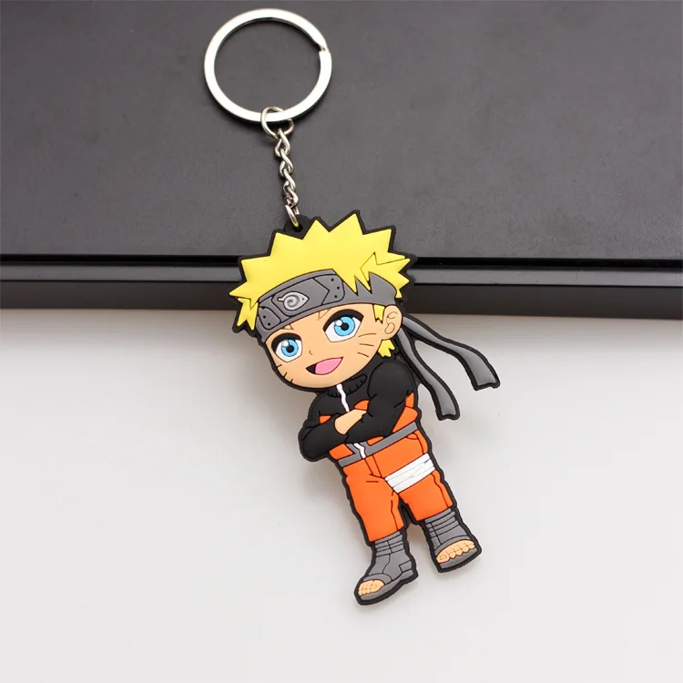 

Cute Anime Cartoon Keychain Uzumaki Kakashi Hokage Double Sided Soft Pvc Pendant Keychain