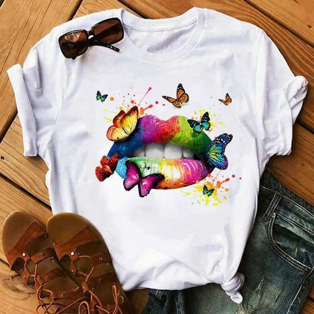 

2022 T Shirt Women Fashion Printed Short Sleeve T-shirt Casual Custom 100% Cotton T Shirt Polyester Graphic Wholesale T Shirt