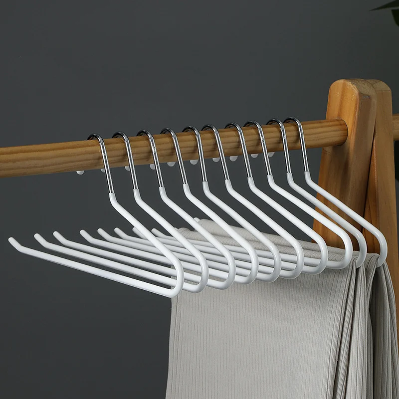 

Lavinia pvc coated hanger non slip open space saving pants hangers for trouser metal hanger