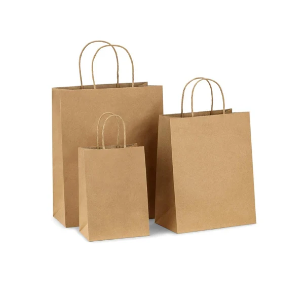 

Eco friendly brown kraft paper gift shopping paper bag with handle paper shopping bags customized, Customized color