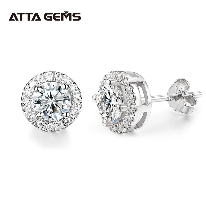 Fine Jewelry Custom Luxury Design  D Color VVS 0.5ct  Moissanite Studs Earrings Engagement Wedding for Her