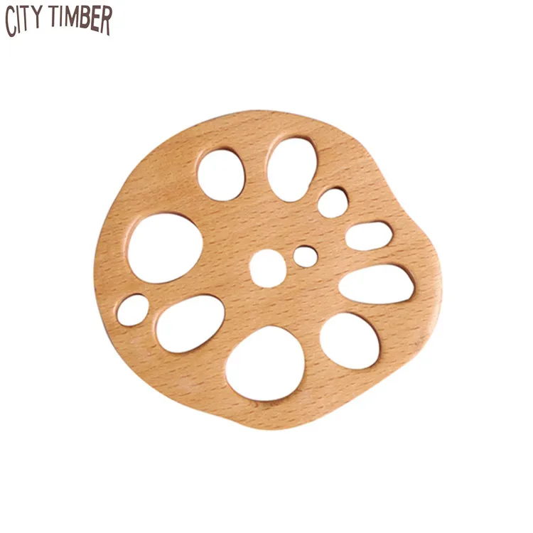 

wholesale hotselling lotus root slices wood drink coaster promotion coffee tea cup mat, Natural wood color