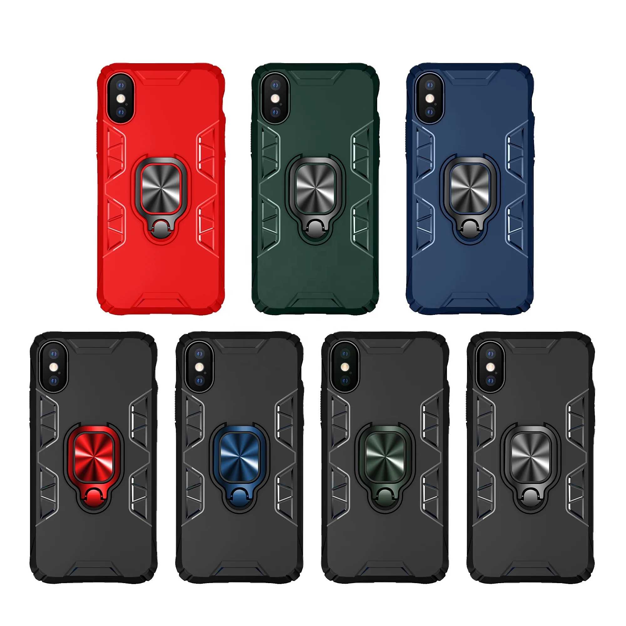 

TPU PC 2 in1 Anti-Knock Phone Cover For iphone xs Finger Ring Kickstand Phone Case for iphone xs max