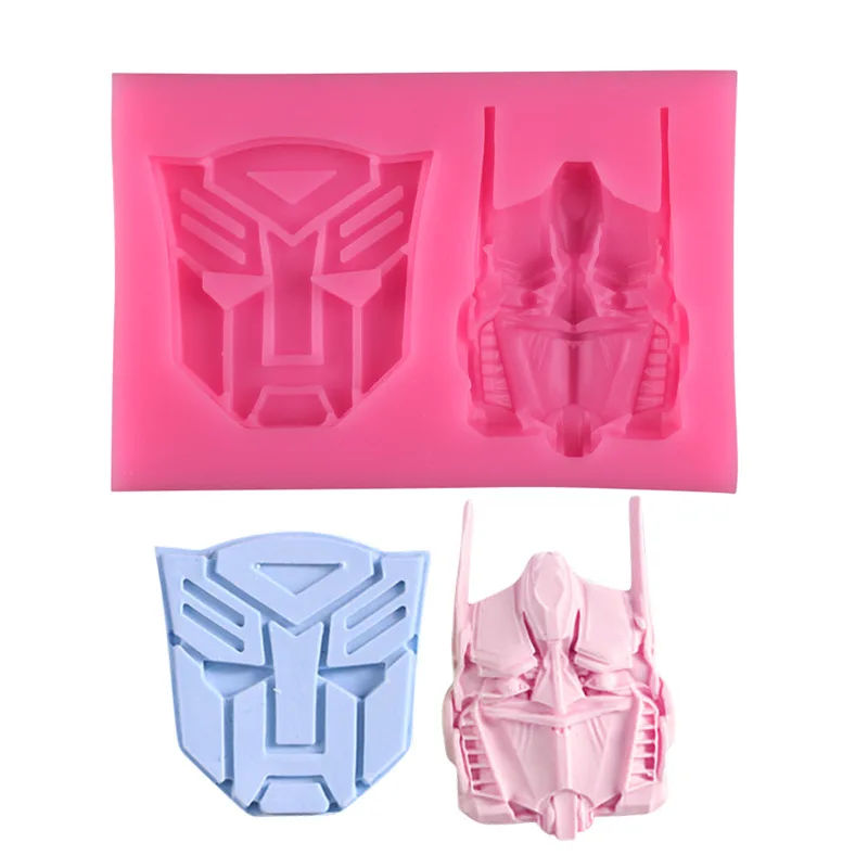

Transformer robot turning sugar resin silicone mold, Pink