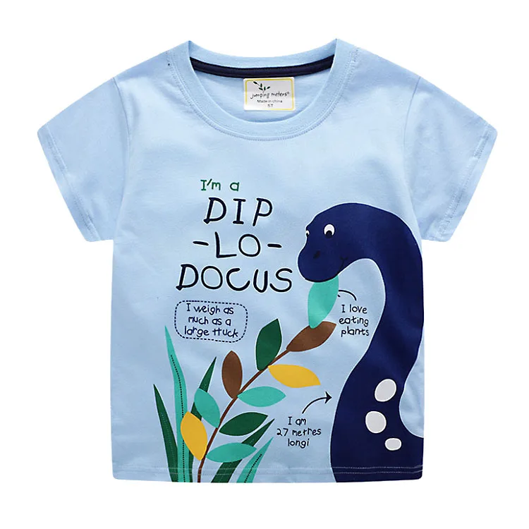 

Stylish Hotsale Boys Wearfashion Custom Blank Children Boys T Shirt With Cute Cartoon Dinosaur Print